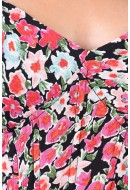 Bluza Dama Vero Moda Vmklara Polina 2/4 Cropped Top Black/Flover Print